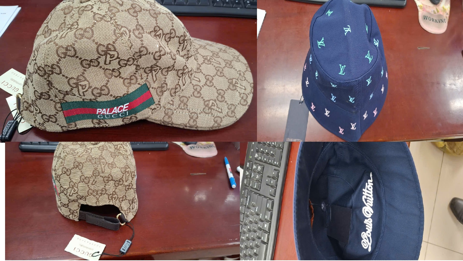 Các nhãn hiệu Gucci, Chanel, Louis Vuitton giả mạo.