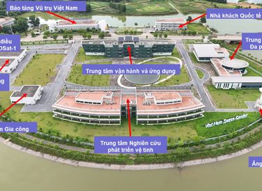 Toàn cảnh công trình Trung tâm Vũ trụ Việt Nam tại Khu công nghệ cao Hòa Lạc