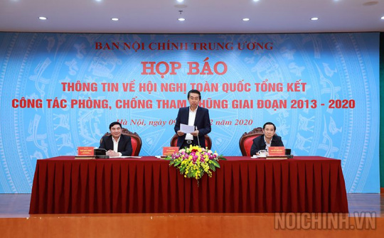 Ban Nội chính thông tin về Hội nghị toàn quốc tổng kết công tác phòng, chống tham nhũng