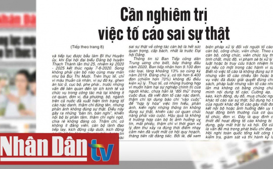 Cần nghiêm trị việc tố cáo sai sự thật
