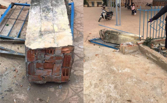 Nhiều nguy cơ gây ảnh hưởng tới tính mạng học sinh từ cổng trường, tường rào