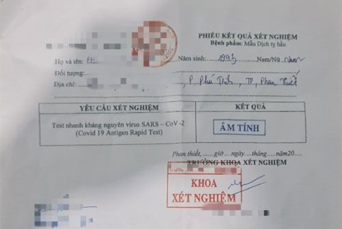 Bình Thuận:  Triệt phá đường dây làm giả giấy xét nghiệm Covid-19