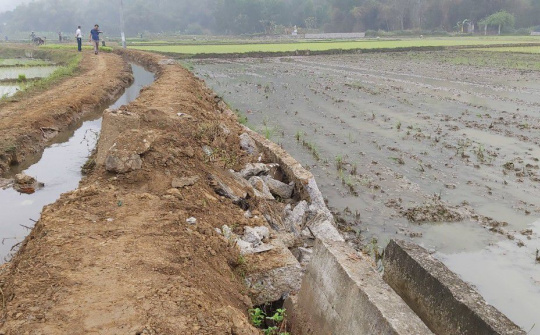 Thái Nguyên: Công trình kênh mương nội đồng sử dụng chưa được bao lâu đã hỏng