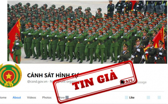 Fanpage “CẢNH SÁT HÌNH SỰ” giả mạo kênh thông tin của Bộ Công an