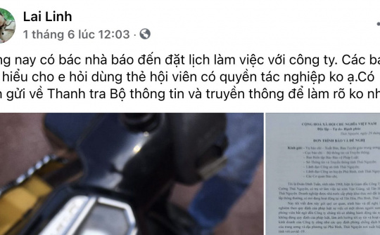 Phú Bình - Thái Nguyên: Cần xử lý nghiêm hành vi vu khống, bôi nhọ phóng viên