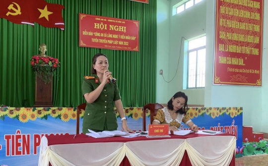 Công an xã biên giới Đắk Lao tổ chức “Diễn đàn Công an lắng nghe ý kiến Nhân dân”