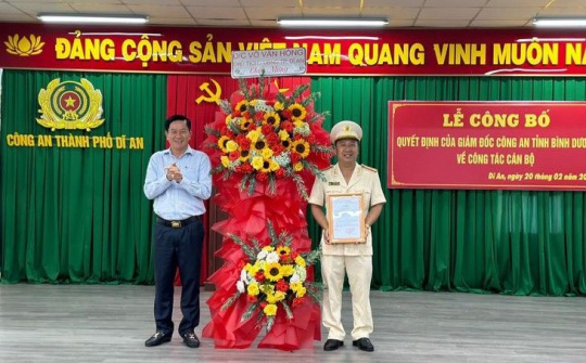 Bình Dương: Thành phố Dĩ An có tân Trưởng Công an sau hơn 2 tháng khuyết danh