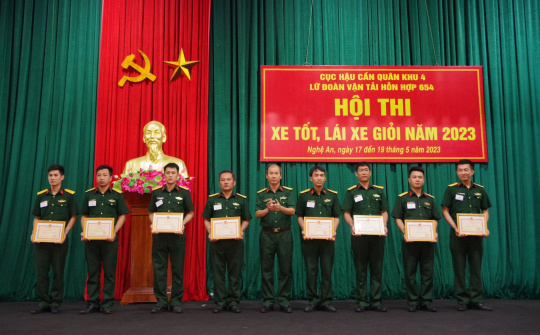 Lữ đoàn Vận tải hỗn hợp 654: Bế mạc Hội thi xe tốt, lái xe giỏi năm 2023