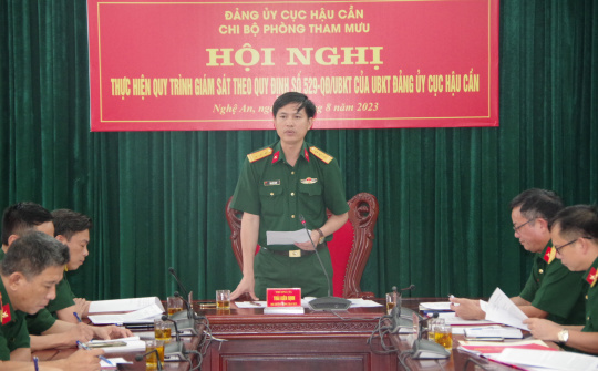 Đảng ủy Cục Hậu cần QK 4: Hội nghị Giám sát chi bộ và các đồng chí cán bộ chủ trì Phòng Tham mưu