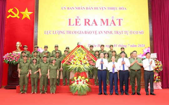 Thanh Hóa: Đồng loạt ra mắt lực lượng tham gia bảo vệ an ninh trật tự ở cơ sở