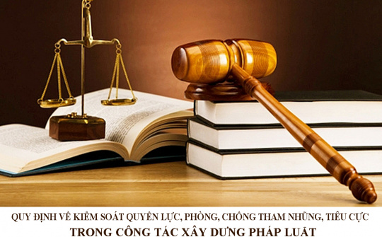 Quy định về kiểm soát quyền, lực, phòng, chống tham nhũng, tiêu cực trong công tác xây dựng pháp luật