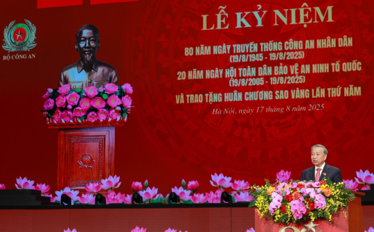 Diễn văn của Tổng Bí thư Tô Lâm tại Lễ kỷ niệm 80 năm Ngày Truyền thống CAND và 20 năm Ngày hội toàn dân bảo vệ An ninh Tổ quốc