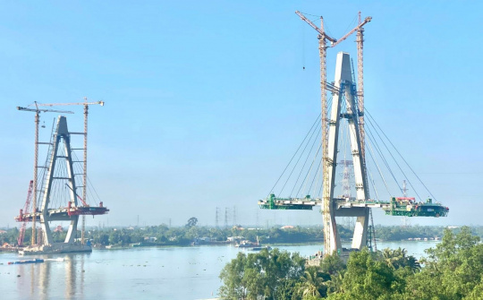 Ghi nhận tiến độ thi công Cầu Mỹ Thuận 2