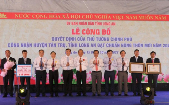 Huyện Tân Trụ tỉnh Long An đạt chuẩn nông thôn mới