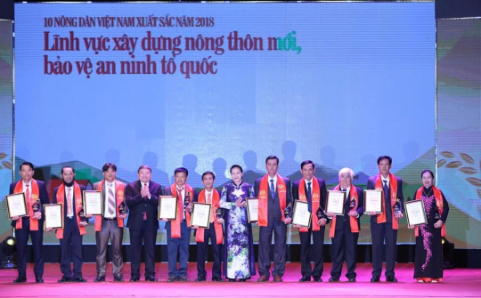 Chủ tịch Quốc hội Nguyễn Thị Kim Ngân dự Lễ tôn vinh và trao tặng danh hiệu 'Nông dân Việt Nam xuất sắc 2018'