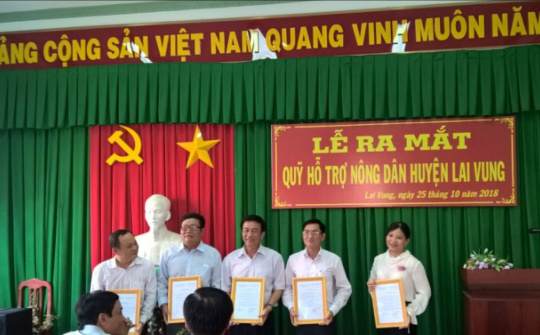 Đồng Tháp: Ra mắt “Quỹ hỗ trợ nông dân” huyện Lai Vung