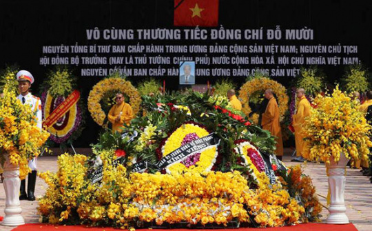 Lễ an táng nguyên Tổng Bí thư Đỗ Mười tại quê nhà