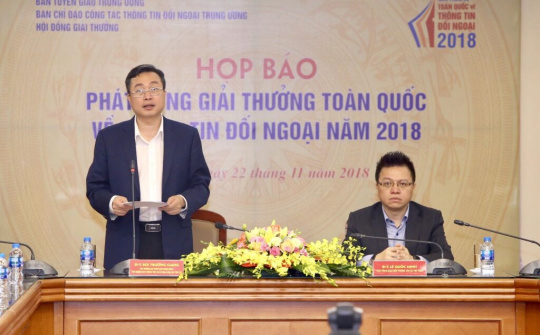 Phát động Giải thưởng toàn quốc về thông tin đối ngoại năm 2018