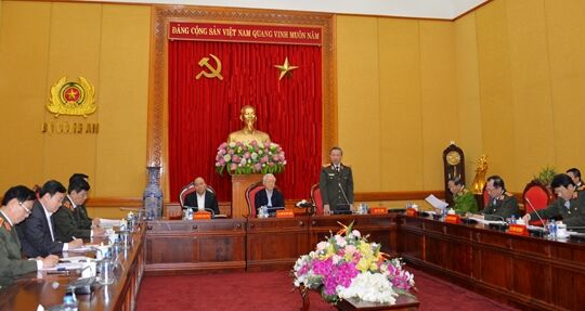 Tổng Bí thư, Chủ tịch nước Nguyễn Phú Trọng dự Hội nghị Thường vụ Đảng ủy Công an Trung ương