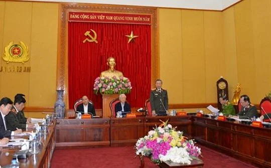 Tổng Bí thư, Chủ tịch nước Nguyễn Phú Trọng dự Hội nghị Thường vụ Đảng ủy Công an Trung ương