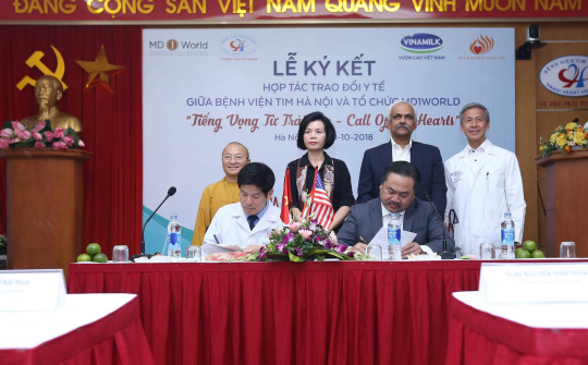 Lễ ký kết hợp tác trao đổi y tế giữa MD1WORLD và bệnh viện tim Hà Nội - Chương trình "Tiếng vọng từ trái tim "