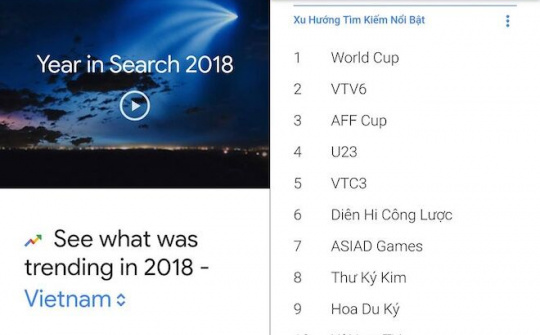 Những nội dung được người Việt tìm kiếm nhiều nhất năm 2018