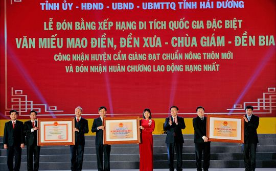 Hải Dương đón nhận các danh hiệu cao quý