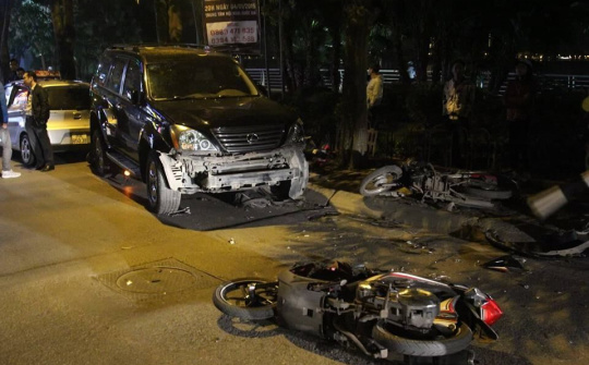Nữ tài xế Lexus đâm liên hoàn 9 xe ở Hà Nội có nồng độ cồn vượt quy định