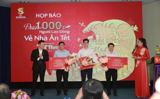 Sabeco tặng 1.000 vé máy bay cho công nhân 'Về nhà ăn Tết 2019'