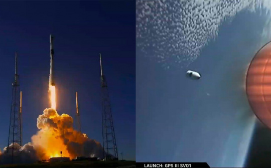 SpaceX phóng thành công vệ tinh quân sự đầu tiên GPS III (SV)