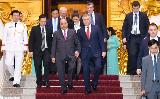 Thủ tướng Nguyễn Xuân Phúc tiếp Chủ tịch Duma Quốc gia Nga