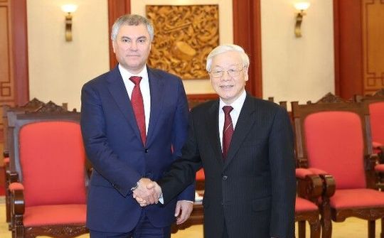 Tổng Bí thư, Chủ tịch nước Nguyễn Phú Trọng tiếp Chủ tịch Duma Quốc gia Nga V.V.Volodin