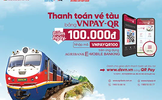 Ưu đãi 100.000 VND khi thanh toán vé tàu Tết bằng ứng dụng của Agribank