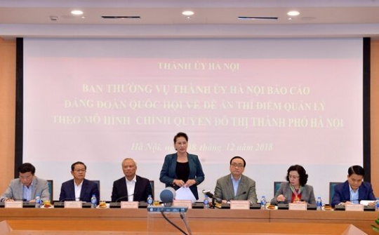 Đảng Đoàn Quốc hội nghe Hà Nội báo cáo đề án thí điểm quản lý chính quyền đô thị