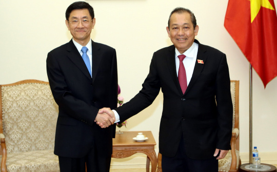 Phó Thủ tướng Trương Hòa Bình tiếp Thứ trưởng Bộ An ninh Trung Quốc