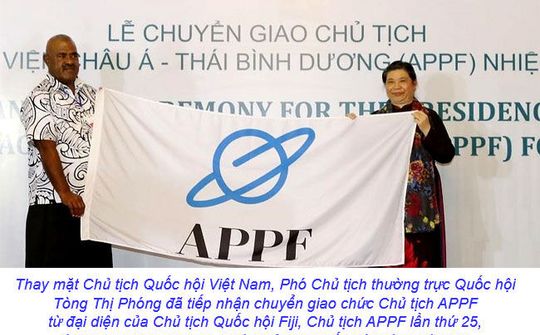 Quốc hội Việt Nam tiếp nhận chức Chủ tịch APPF