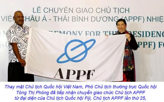 Quốc hội Việt Nam tiếp nhận chức Chủ tịch APPF