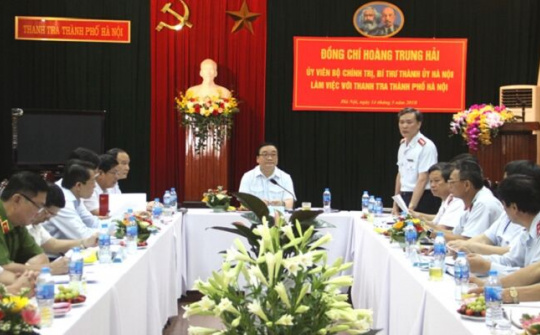 Bí thư Thành ủy Hoàng Trung Hải làm việc với Thanh tra Thành phố