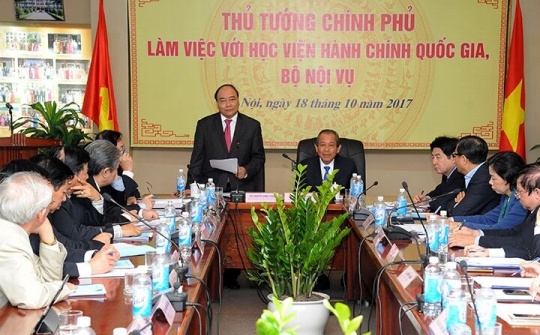 Thủ tướng Nguyễn Xuân Phúc làm việc với Học viện Hành chính Quốc gia