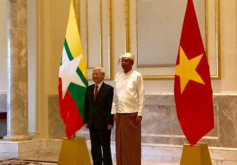 Tổng Bí thư Nguyễn Phú Trọng hội đàm với Tổng thống Myanmar Htin Kyaw
