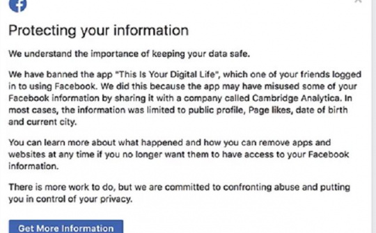 Facebook bắt đầu thông báo những tài khoản Việt bị lợi dụng dữ liệu
