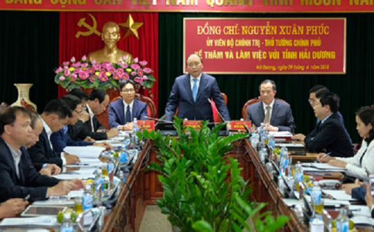 Thủ tướng đề nghị Hải Dương phấn đấu trở thành trung tâm công nghiệp