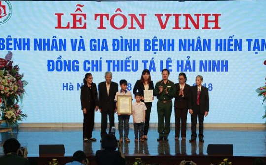 Tri ân gia đình Thiếu tá hiến tạng cứu người