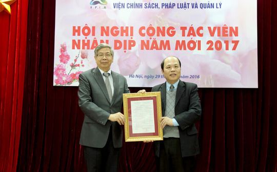 Liên hiệp Hội Việt Nam ra Quyết định về tổ chức nhân sự lãnh đạo Viện Chính sách, Pháp luật và Quản lý nhiệm kỳ 2018-2023.