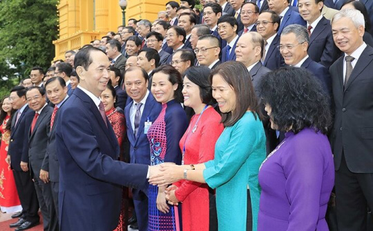 Chủ tịch nước Trần Đại Quang tiếp các trưởng cơ quan đại diện Việt Nam ở nước ngoài