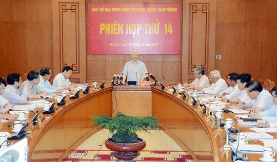Tổng Bí thư Nguyễn Phú Trọng chủ trì Phiên họp lần thứ 14 Ban chỉ đạo Trung ương về phòng, chống tham nhũng