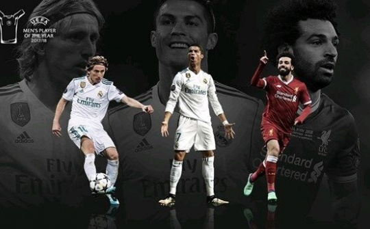 Cristiano Ronaldo lọt top 3 đề cử cầu thủ xuất sắc nhất châu Âu 2017-2018