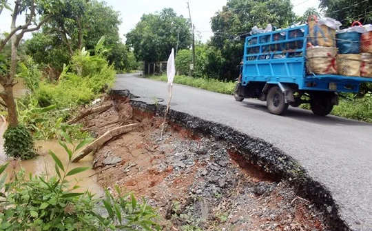 Tiền Giang, Long An khẩn trương đối phó sạt lở bờ sông