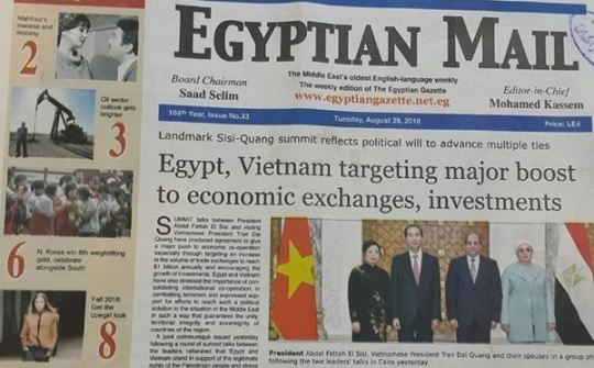 Egyptian media highlight Vietnamese President’s State visit
