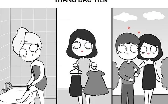 Tranh vui: Sự khác biệt giữa tình yêu 1 tháng và tình yêu 1 năm